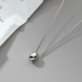 wholesale S925 Sterling Silver Light Luxury Minimalist Small Silver Bean Necklace, Small Round Bean, Oval Small Bean Women's Collarbone Chain Y00247-0-1