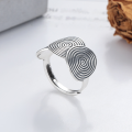 wholesale S925 Silver Retro Vintage Wide Three-Barrel Large Spiral Creative Design Trendy Open Ring-0-0