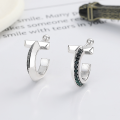 wholesale S925 Sterling Silver Korean-style Minimalist Geometric Zirconia Stud Earrings Trendy Versatile Women's Earrings-0-1