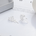 wholesale S925 Sterling Silver Korean-style Creative Multi-layer Line Spliced Bow Earrings with Design Sense and Versatile Clip-on for Women-0-1