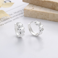 wholesale S925 Sterling Silver European and American Cross-Border Exaggerated Geometric Concave-Convex Wave Pattern Design Niche Trendy Cool Earrings-YHR248/approx. 5.3g>925 silver