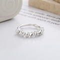 wholesale S925 Sterling Silver Korean-style Minimalist Geometric Crushed Silver Spliced Ring with Irregular Design-0-1