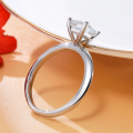 wholesale [925 Silver Plated White Gold] 1-carat princess cut moissanite ring, fancy-shaped moissanite women's ring, wholesale wedding ring-0-2