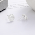 wholesale S925 Sterling Silver Brushed Oval Ear Studs for Women, Small and Exquisite, Luxury Earrings for Pierced Ears, Direct from Manufacturer-0-3