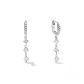 wholesale S925 Sterling Silver Geometric Tassel Chain Earrings With Inlaid Zircons, Extra Long, Super Fairy,ins-0-4
