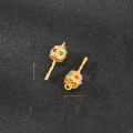 wholesale Gold-Plated S925 Silver Accessories Turquoise Vajra Disciple Beads Cross Vajra Bell Spacer Beads Lotus Pod DIY Ornaments-0-11