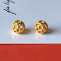 wholesale S925 gold-plated hollow spacer beads for DIY bracelets, necklaces, and handmade original accessories with antique silver fittings-0-5