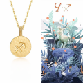 wholesale S925 Silver Minimalist European and American Style Zodiac Round Pendant Without Chain, Women's Viral Wholesale Zodiac Necklace-0-13