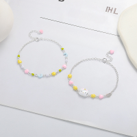wholesale S925 Sterling Silver Korean Style Geometric Cartoon Hello Kitty Cat Bracelet for Women, Versatile Best Friend Gift-288SMB/approx. 4.5g 925 silver