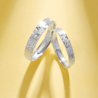 wholesale 925 Sterling Silver Popular Cherry Blossom Crushed Ice Couple Rings for Him and Her, Luxury Matching Pair for 520 Valentine's Day Gift for Girlfriend-Cherry Blossom Crushed Ice Couple Ring/Approx. 4.21g&gt;PR003830 Sterling Silver