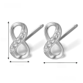 wholesale 925 Sterling Silver Cross-border Hot-selling 8-shaped Stud Earrings with Micro-paved Zirconia, High-end Ins Style for Women-0-6