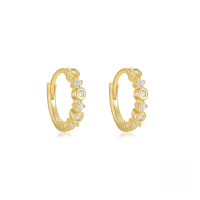 wholesale S925 Silver Square Zircon-encrusted Teardrop Chain Earrings With Opal, A Popular Lightweight Luxury European And American Style-Gold#5 925 silver