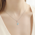 wholesale S925 Sterling Silver Ocean Heart Necklace for Women, Versatile Internet-Famous Trendy Accessory, New Autumn Collection, High-End Sense Collarbone Chain-0-0