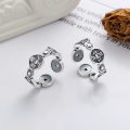 wholesale S925 silver retro ingot five emperor coins ethnic style unique creative design open ring-0-1