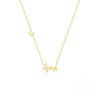 wholesale S925 Sterling Silver Creative Butterfly Zircon Inlaid Minimalist Pendant Choker Necklace For Women-Gold 925 silver