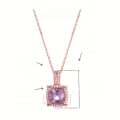 wholesale Rose gold-plated S925 silver with new natural amethyst and moissanite set, including ring, necklace, and earrings-0-6