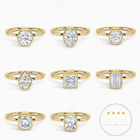 wholesale 9K/10K/14K/18K Gold Minimalist Solitaire Ring with 1ct Moissanite and Certificate, AU750 Engagement Ring-9k gold ring with 1 carat moissanite  US size 9 (domestic size 20)