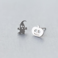 wholesale Sterling Silver S925 Women's Korean-style Fashion Easter Ghost Asymmetric Earrings Personality Pumpkin Ear Accessories E3509-0-0