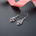 wholesale S925 Sterling Silver Women's Earrings, Fashionable and Unique Design with Zircon Floral Teardrop Hook Ear Accessories-0-0