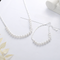 wholesale S925 Sterling Silver Creative Patchwork Pearl and Silver Fragment Necklace and Bracelet Set, INS Elegant and Versatile Jewelry-0-2