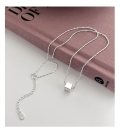wholesale S925 Sterling Silver Tiny Cube Necklace, Minimalist Ins Style, Niche Design, Delicate and Dainty Collarbone-0-5