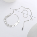 wholesale S925 Sterling Silver Korean-style Creative Minimalist Geometric Pendant Chain-0-2