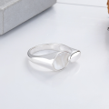 wholesale S925 Sterling Silver European and American Cross-Border Minimalist Style Silver Shell Texture Ring Creative Trendy Index Finger Ring-0-2