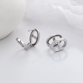 wholesale S925 Sterling Silver Korean Minimalist Ins Pig Nose Cute Hoop Earrings Trendy Versatile Earrings-0-2