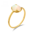 wholesale 18K Gold Simple Oval Natural Opal Ring for Women, Elegant and Niche Direct from Yili Jewelry Source Factory-0-1