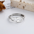 wholesale S925 Sterling Silver Retro Vintage Minimalist Openwork Thumb Ring with Adjustable Opening, Fashionable and Versatile-0-1