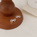 wholesale S925 Sterling Silver Bow Ear Studs Women New Korean Version Luxury Fashion Minimalist Ins Earrings-0-2