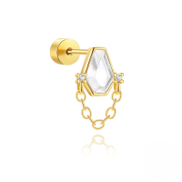 wholesale S925 Sterling Silver Geometric Butterfly Zirconia Stud Earrings With Threaded Flat Back-Single gold #7