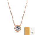 wholesale S925 rose gold plated sterling silver with moissanite bubble pendant necklace including chain, in stock-0-6