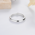 wholesale S925 Sterling Silver Korean Style Minimalist Plain Smooth Ring for Daily Commute and Versatile Wear, Adjustable Index Finger Ring-0-3