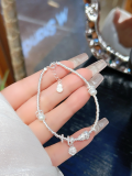 wholesale S925 Sterling Silver Butterfly Pearl and Broken Silver Bracelet for Women, New Chinese-style Small Design, National Style Versatile Hand Accessory Gift-0-5