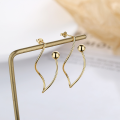 wholesale S925 Sterling Silver Korean Style Minimalist Ins Small Gold Ball Twist Line Stud Earrings Versatile and Elegant-0-1