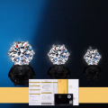 wholesale 925 Sterling Silver Plated Gold Classic Six-Prong D Color Moissanite Stud Earrings for Women, Cross-Border Trade Best-Seller Jewelry Wholesale-0-1
