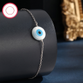 wholesale S925 Sterling Silver Evil Eye Ins Style Unique Niche Bracelet Round Eye Versatile High-end Sense Jewelry Wholesale-0-1