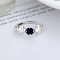 wholesale S925 Sterling Silver Korean-style Cute Cat Paw Resin Pattern Niche Design Couple's Open Ring-0-3