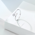 wholesale S925 Sterling Silver Small Star Ring for Women, Fashionable and Lightly Luxurious, Adjustable Open Band with Engraved Starry Design-0-0