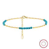 wholesale S925 Sterling Silver Chain with Turquoise Combination Anklet for Women, Niche Design Beach Foot Jewelry Wholesale-14K gold 925 silver