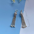 wholesale S925 Sterling Silver Vintage Butterfly Tassel Bead Fringe Pendant DIY Bracelet String Crystal Braided Cord Silver Accessories Pendant-0-10
