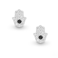 wholesale S925 Sterling Silver Angel Eye Black Zircon Earrings, Tiktok Viral Studded Exquisitehot Accessory-Platinum