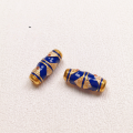wholesale Metal: S925 silver gold-plated, enamel painted, oil-dripped, Tibetan bead barrel bead accessories bracelet DIY semi-finished spacer beads new special offer-0-12