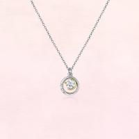 wholesale 925 Sterling Silver Summer Versatile Moissanite Necklace for Women, Small Fashion Jewelry Gift for Girlfriend, Elegant Collarbone Chain-White Moissanite Necklace 925 Silver