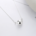 wholesale S925 Sterling Silver Minimalist Snake Chain with Round Ball Wish-Fulfilling Pendant, Ins Style Elegant Choker Necklace-0-2