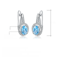 wholesale S925 silver fashion sky blue topaz earrings,-0-4