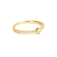 wholesale S925 Silver Plated With 18k Gold, Genuine D-color 01-carat Moissanite Classic Solitaire Ring For Women With A Premium Feel-Gold No. 6