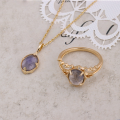 wholesale S925 silver-plated 14K gold, Japanese-inspired luxury-style winter limited edition iolite + labradorite pendant-0-3