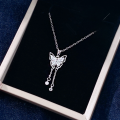 wholesale S925 Sterling Silver Butterfly Necklace for Women, Fairy Style Collarbone Chain, Tassel Necklace, Forest-Inspired Sweet and Versatile Personality Collarbone Chain-0-0
